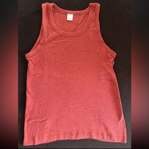 Gap Body Men’s Vintage 90’s Fitted Red Tank Top Size XS with Side Ribbed Lool